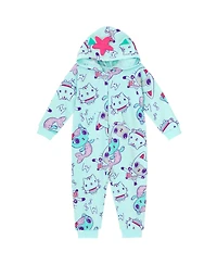 Dreamworks Gabby's Dollhouse Toddler Girls Pandy Paws Cakey Cat MerCat Fleece Zip Up Coverall to