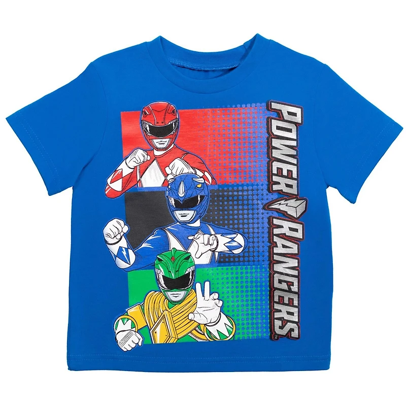 Power Rangers Boys T-Shirt and Mesh Shorts Outfit Set