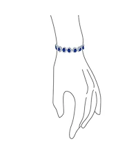 Bling Jewelry Crown Halo Large Oval Cz Fashion Tennis Statement Bracelet Cubic Zirconia Silver Plated Brass