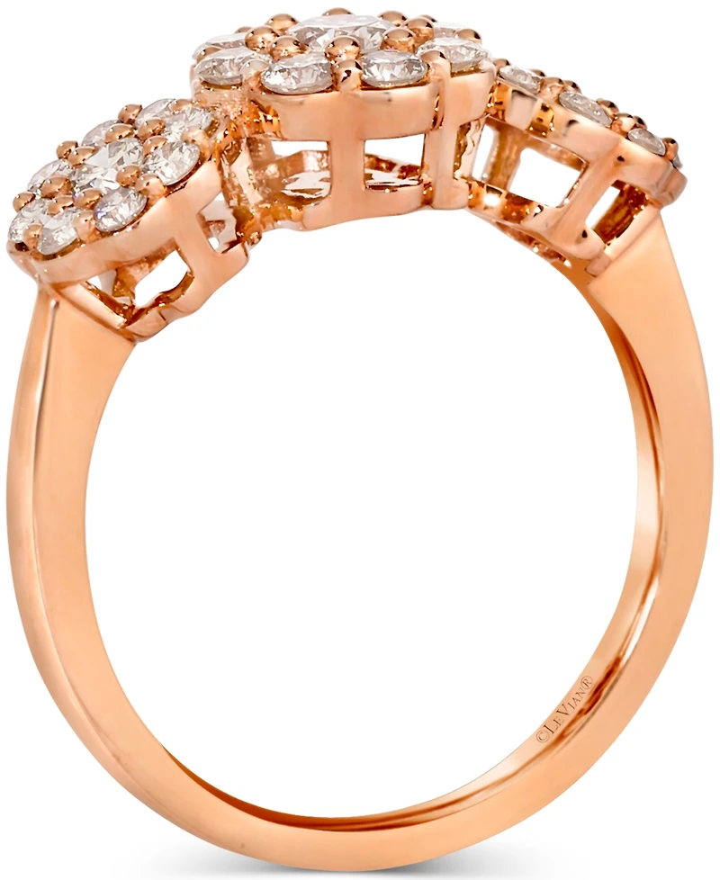 Le Vian Nude Diamond Triple Cluster Flower Ring (1 ct. t.w.) 14k Rose Gold