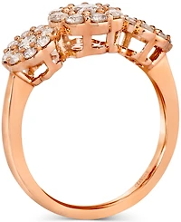 Le Vian Nude Diamond Triple Cluster Flower Ring (1 ct. t.w.) 14k Rose Gold