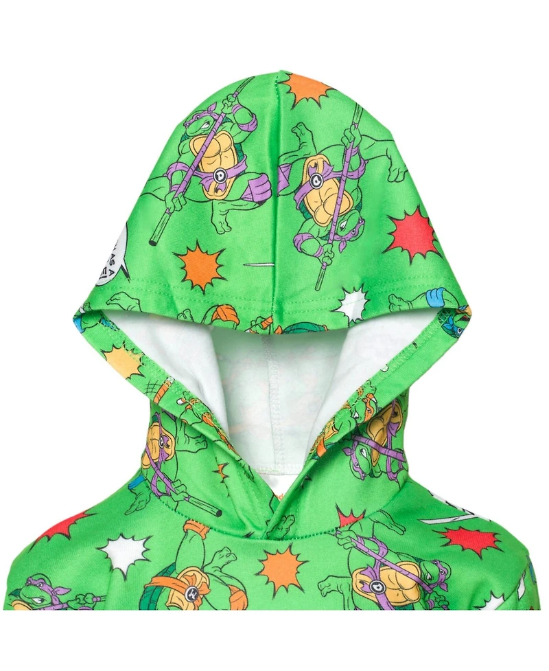 Teenage Mutant Ninja Turtles Fleece Pullover Hoodie and Pants Outfit Set Toddler to Big Kid Sizes (2T