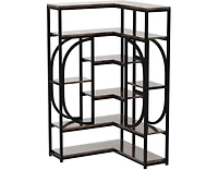 Tribesigns 7-Shelf Corner Bookshelf, Large Modern Corner Bookcase, Tall L-shaped Corner Shelf Stand Display Rack with Storage, Metal Frame for Living