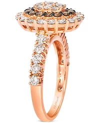 Le Vian Chocolate Diamond & Nude Halo Cluster Ring (2 ct. t.w.) 14k Rose Gold
