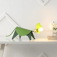Jonathan Y Gretchen 7.5" Modern Industrial Iron Triceratops Led Kids' Lamp, Green