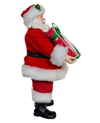 Kurt Adler 10.5-Inch Fabriche Santa with Box of Donuts