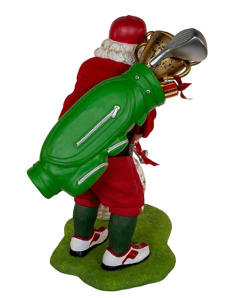 Kurt Adler 11-Inch Fabriche Golfer Santa with Oversized Golf Ball