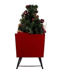 Kurt Adler 24-Inch Battery Operated Musical Led Santa in Metal Sleigh Table Piece