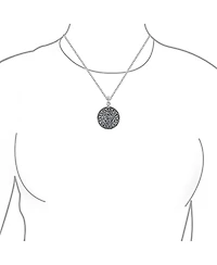 Bling Jewelry Ancient Viking Round Circle Disc Medallion Celtic Triquetra Trinity Knot Triskele Pendant Necklace Oxidized Sterling Silver