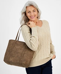 Style & Co Whip-Stitch Medium Tote Bag, Exclusively at Macy's