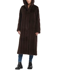 Jones New York Women's Hooded Faux-Fur Maxi Coat