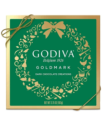 Godiva Holiday Goldmark Dark Chocolate Gift Box, 9 Pieces