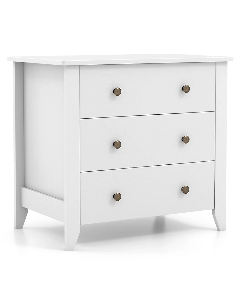 3 Drawer Dresser Chest of Drawers Bedside Table For Bedroom