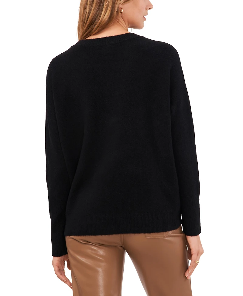 Vince Camuto Women's Dropped-Shoulder V-Neck Sweater