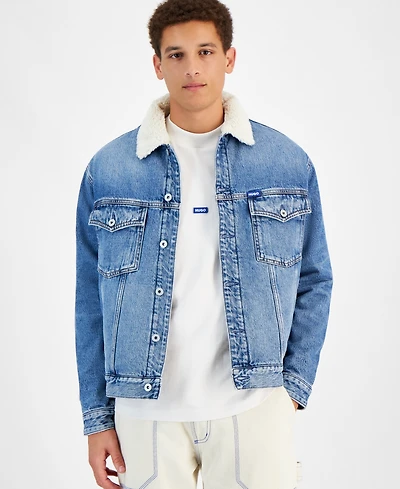Hugo by Hugo Boss Men's Dex Sherpa-Lined Denim Jacket