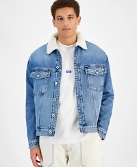 Hugo by Hugo Boss Men's Dex Sherpa-Lined Denim Jacket