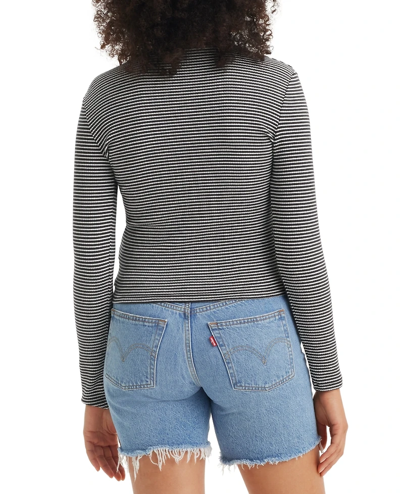 Levi's Women's Muse Ribbed Long-Sleeve Button-Up Top