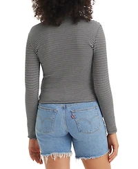 Levi's Women's Muse Ribbed Long-Sleeve Button-Up Top