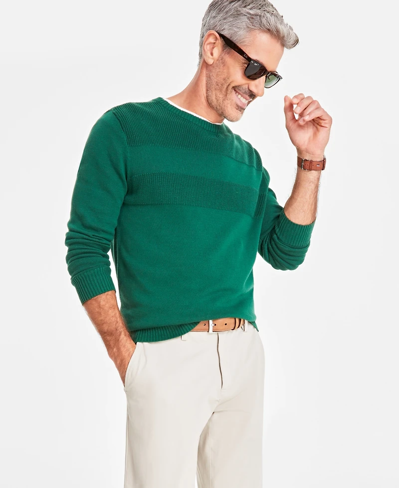Club Room Men's Textured Cotton Sweater, Created for Macy's