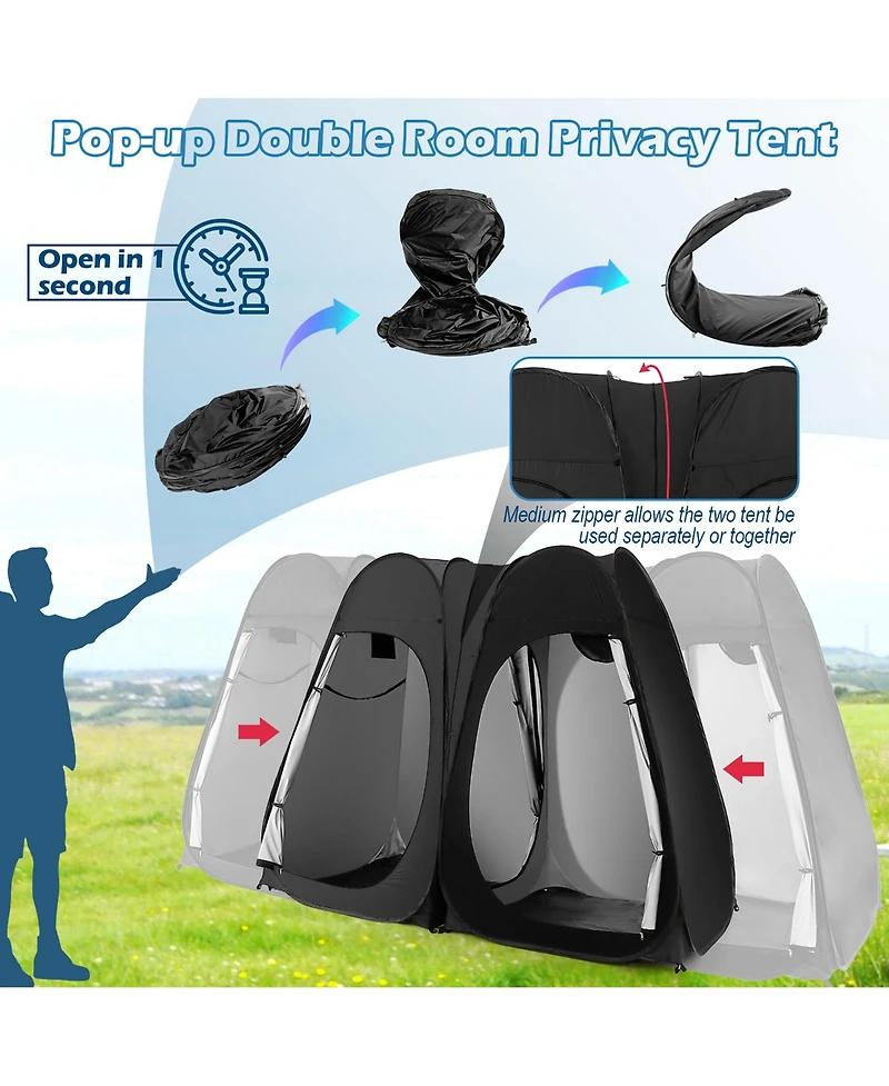 Outdoor 7.5FT Portable Pop Up Shower Privacy Tent Dressing Changing Room Camping