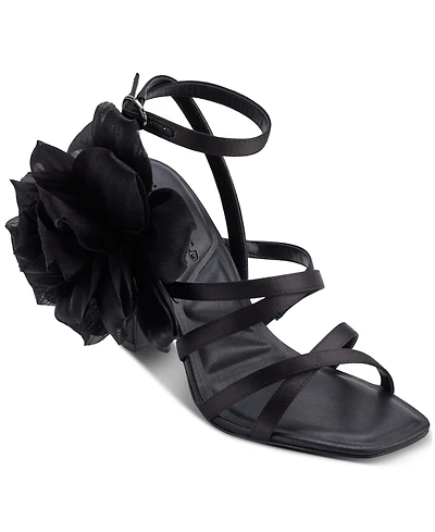 Karl Lagerfeld Paris Women's Caela Flower Embellished Dress Sandals