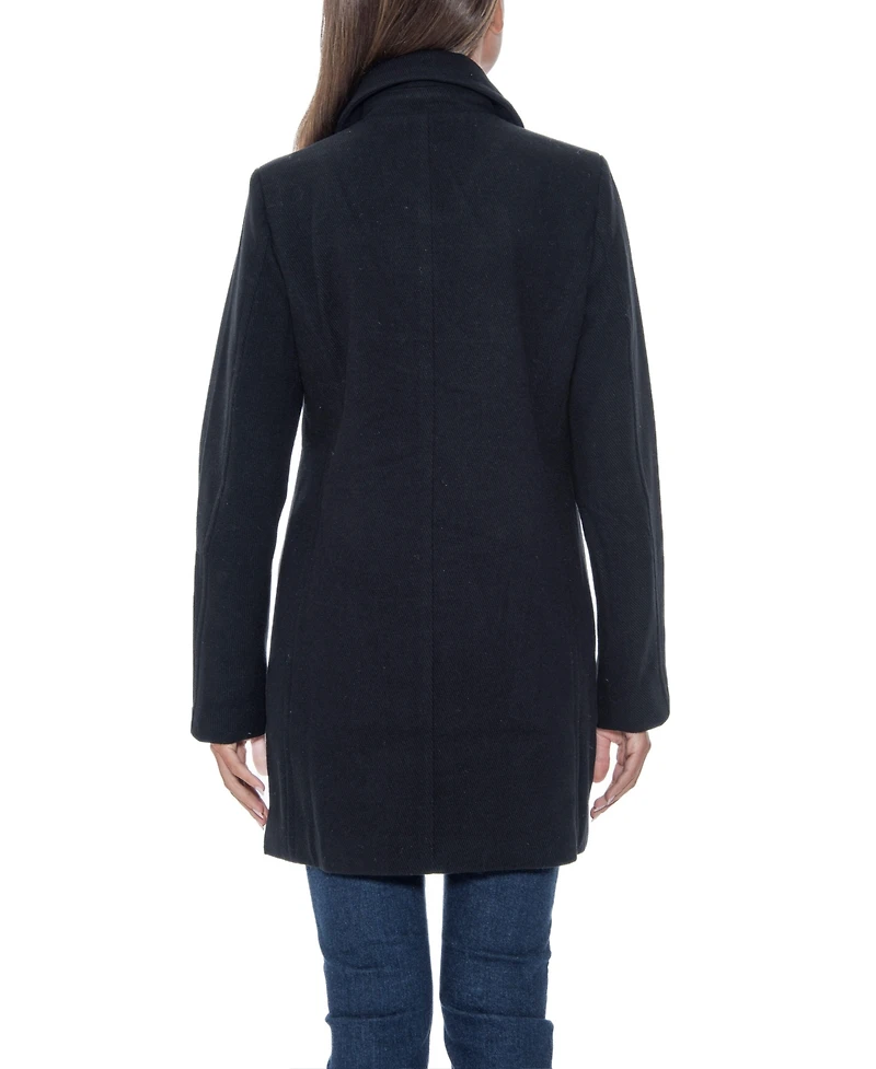 Sebby Collection Women's Double Breasted Military Walking Coat
