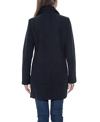 Sebby Collection Women's Double Breasted Military Walking Coat