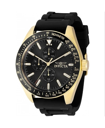 Invicta Men's Aviator Quartz Multifunction Black Dial Watch