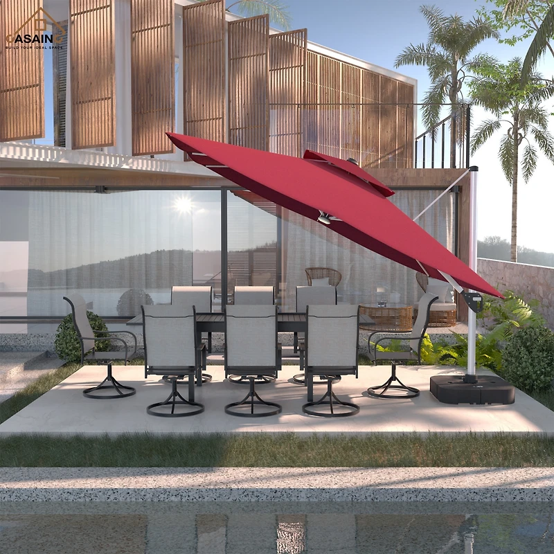 Casainc 11 Ft Square Double Top Patio Umbrella