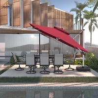 Casainc 11 Ft Square Double Top Patio Umbrella