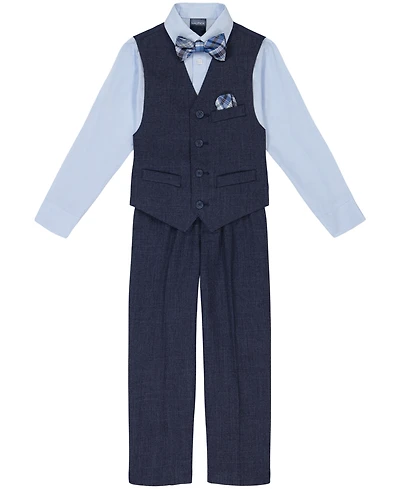 Nautica Toddler and Little Boys Striated Twill Vest Set