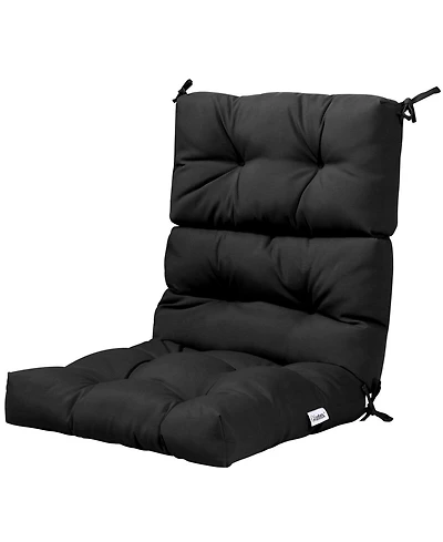 Tufted Patio High Back Chair Cushion with Non-Slip String Ties