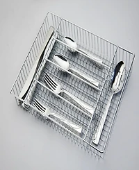 Ornative Jara Mirror 42 Piece Flatware Set with Wire Caddy, Service for 8