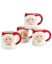 Certified International Santa's Secret 3D Mugs, Set of 4