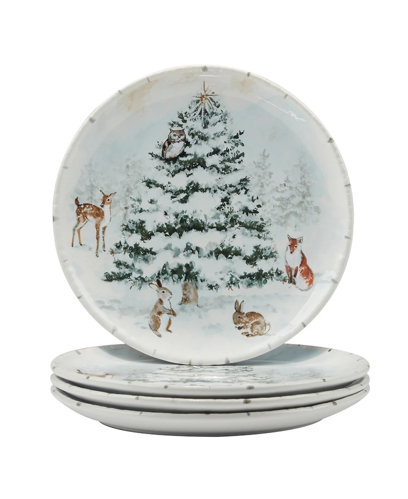 Certified International Winter's Frost Dinner Plates, Set of 4