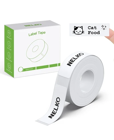 Nelko P21 Label Maker Tape, 14x40mm (0.55"x1.57") Self-Adhesive Label Compatible with P21 Label Maker for Home/Office/School, 180 Labels/Roll, White