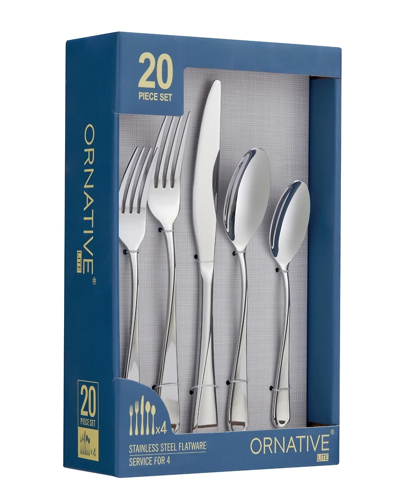 Ornative Noa Mirror 20 Piece Flatware Set, Service for 4
