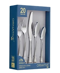 Ornative Noa Mirror 20 Piece Flatware Set, Service for 4