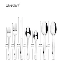 Ornative Rhoda Mirror 42 Piece Flatware Set with Wire Caddy, Service for 8