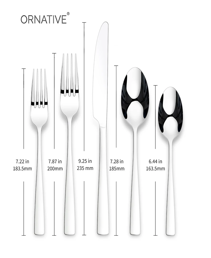 Ornative Adila Mirror 20 Piece Flatware Set, Service for 4
