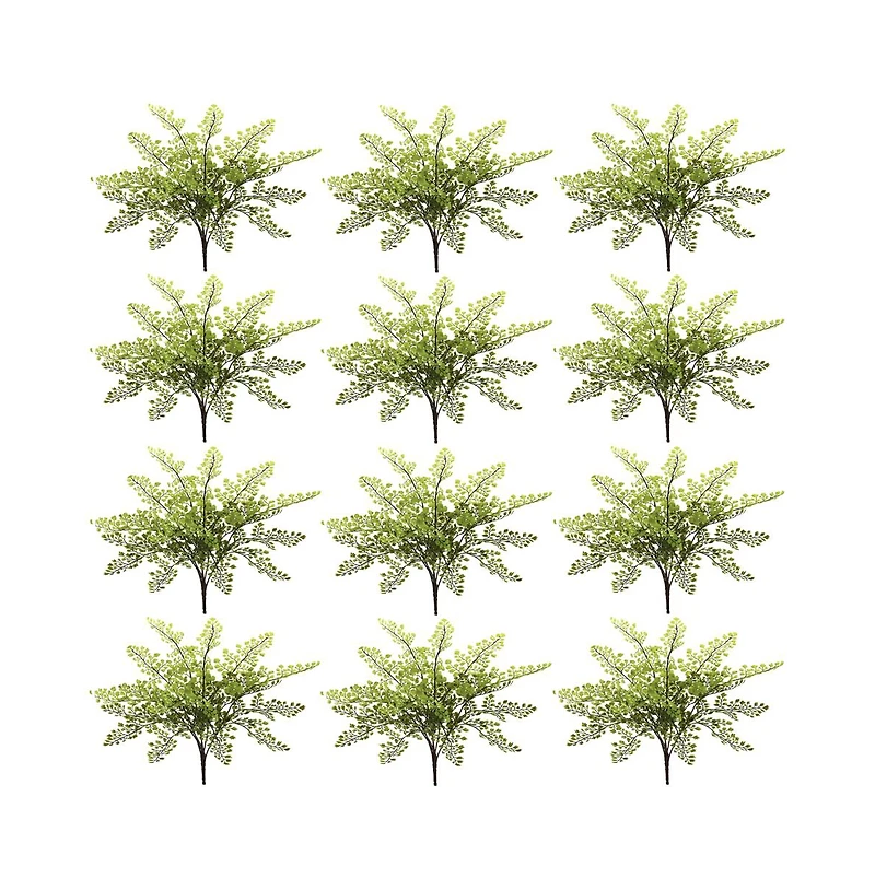 Slickblue Maidenhair Fern Artificial Plant for Elegant Indoor Decor (Set of 12)
