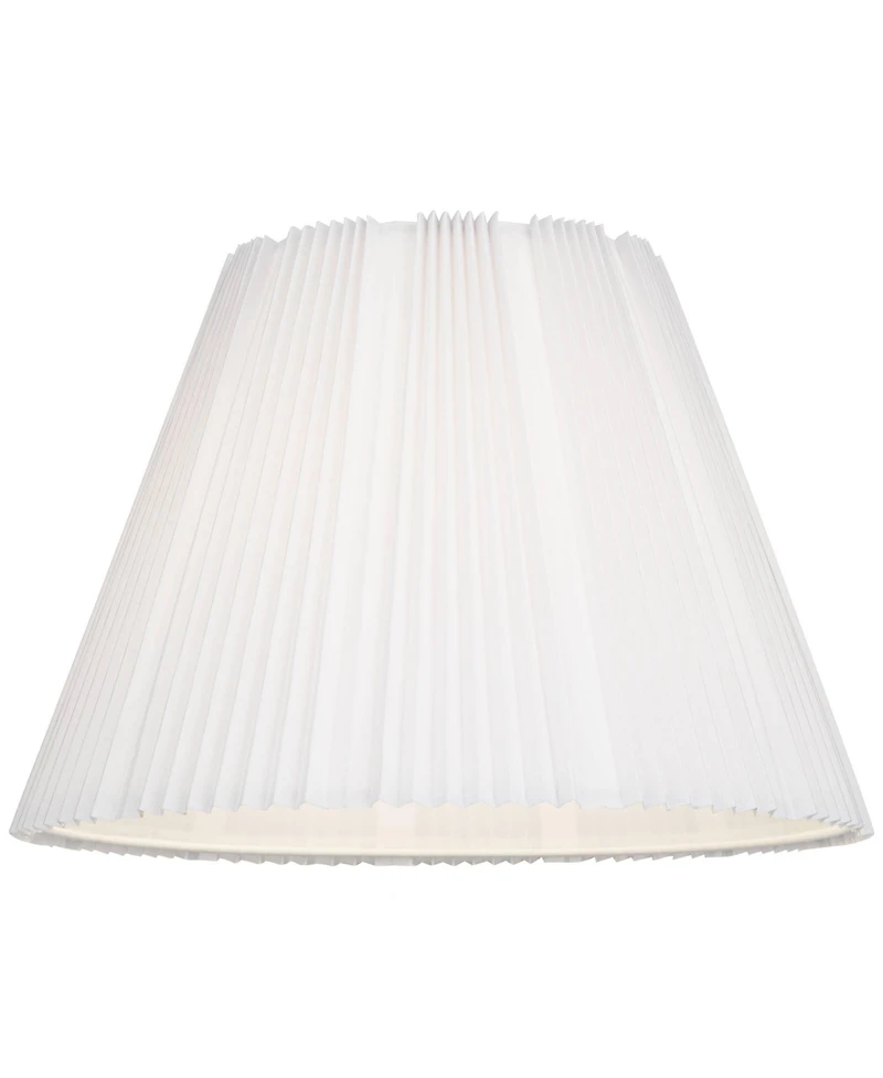 Springcrest Collection Hardback Knife Pleated Empire Lamp Shade White Large 9" Top x 17" Bottom x 12.25" Slant Spider with Harp and Fin