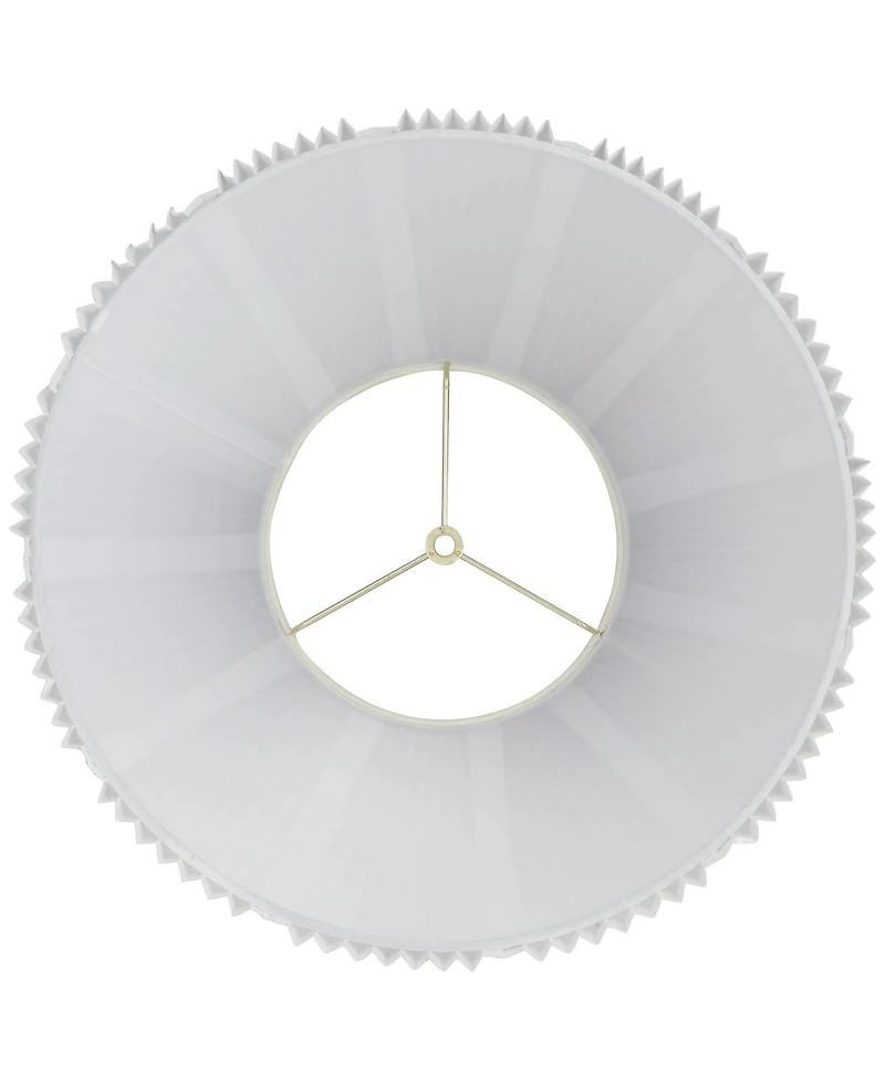 Springcrest Collection Hardback Knife Pleated Empire Lamp Shade White Large 9" Top x 17" Bottom x 12.25" Slant Spider with Harp and Fin