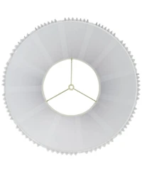 Springcrest Collection Hardback Knife Pleated Empire Lamp Shade White Large 9" Top x 17" Bottom x 12.25" Slant Spider with Harp and Fin