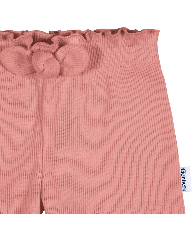 Gerber Toddler Girls Pull-On Knit Shorts, 3-Pack