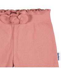Gerber Toddler Girls Pull-On Knit Shorts, 3-Pack