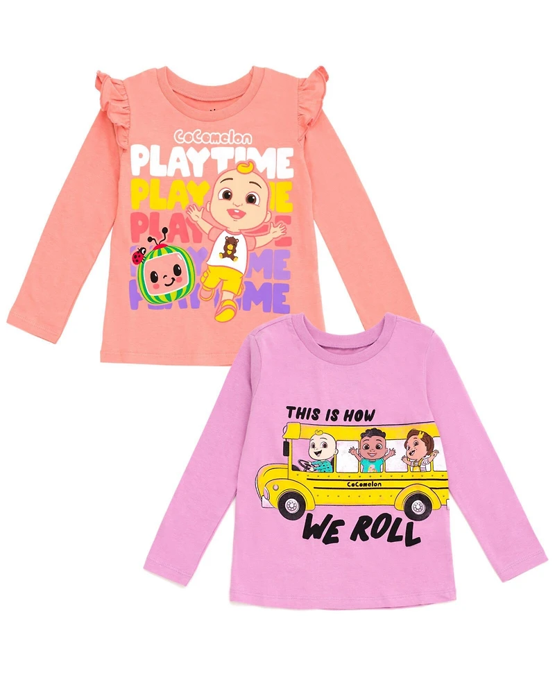 CoComelon Toddler Girls Jj Cody Nina 2 Pack T-Shirts to