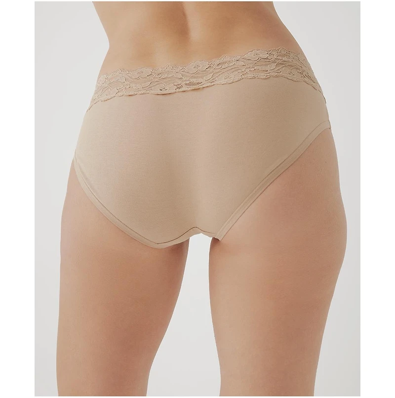Pact Women's Organic Cotton Lace Waist Brief 3-Pack