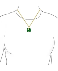 Bling Jewelry Bali Style Tribal Green Jade Elephant Pendant Necklace in 14K Gold 18 Inch