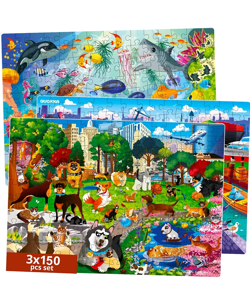 Quokka 3X150 Piece Floor Jigsaw Puzzles for Kids Ages 8-10